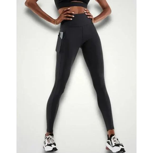PureLuxe x Fabletics Oasis High-Waisted Leggings S Black Wicking Stretch Pocket - Picture 1 of 9